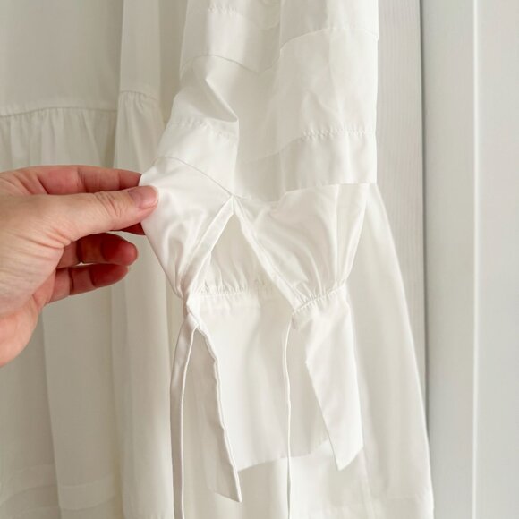 Cecilie Bahnsen "Amelie" Taffeta Wrap Dress in White, size M/L - Picture 8 of 10